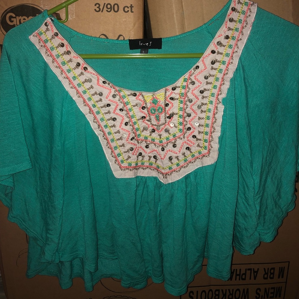 Teal crop top